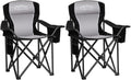 Skiennix Folding Camping Chair - Heavy Duty Portable Lawn Chair with Cooler Bag & Cup Holder | Supports 450lbs, Black