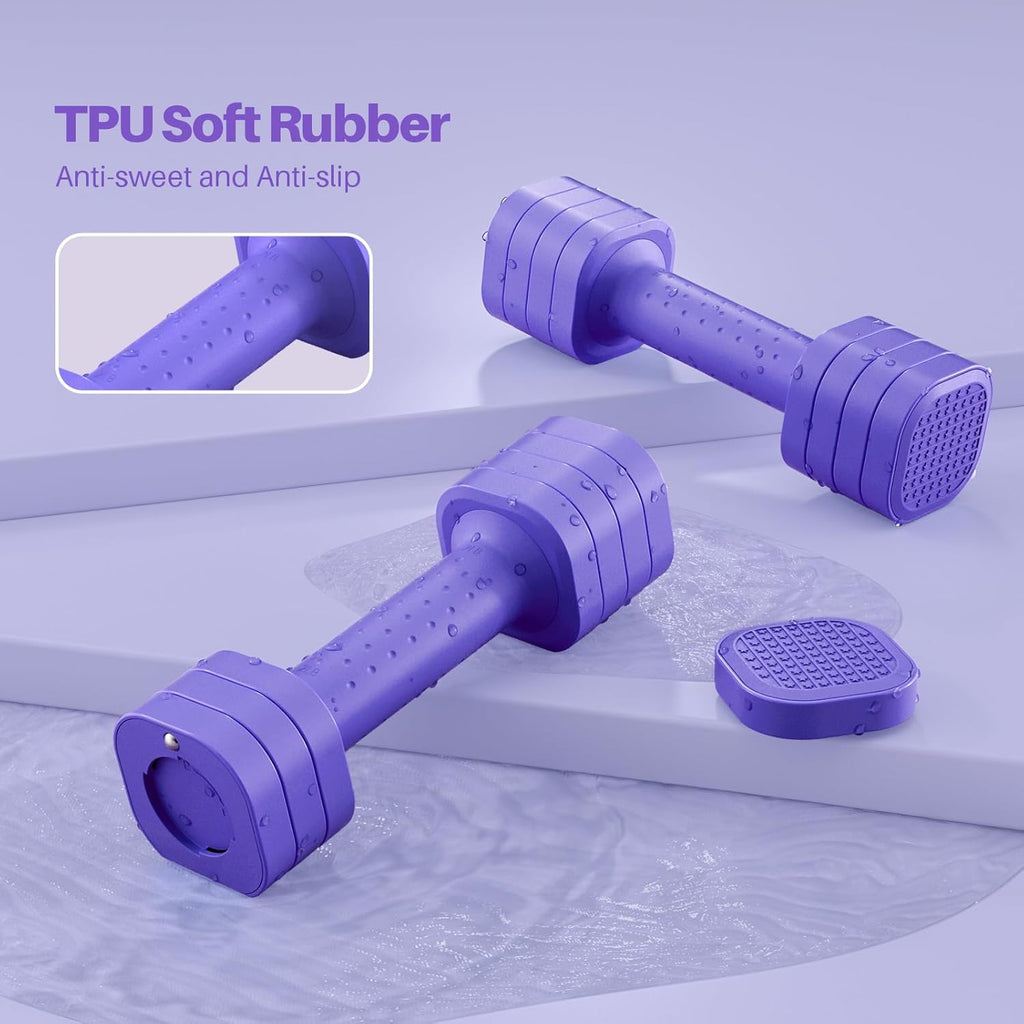 Zempox Adjustable Dumbbell Set - 4-in-1 Free Weights for Women | 2lb, 3lb, 4lb, 5lb Options with Soft Rubber Handle