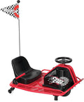 Razor Crazy Cart - 24V Electric Drifting Go Kart - Variable Speed Up to 12 MPH, Black/Red