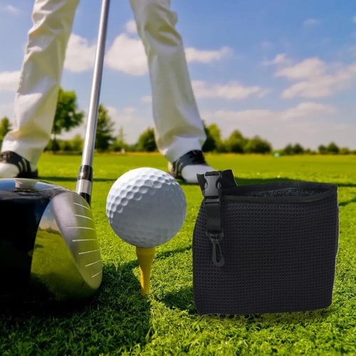 yiranhom Golf Club and Ball Cleaning Bag with Waterproof Liner, Detachable Clip, Machine Washable - Clean Club Grooves and Dry Exterior, Neoprene or Microfiber Golf Accessory
