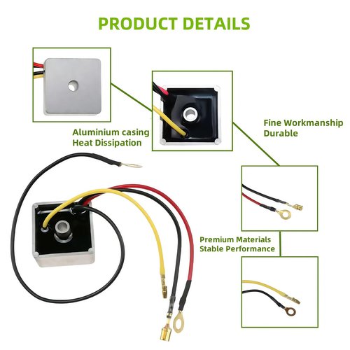GENOUR Golf Cart Voltage Regulator Rectifier for Club Car DS Carryall 1992-Up Gas, Replaces OEM 1015777 102711201, Stops Stalling & Battery Drain