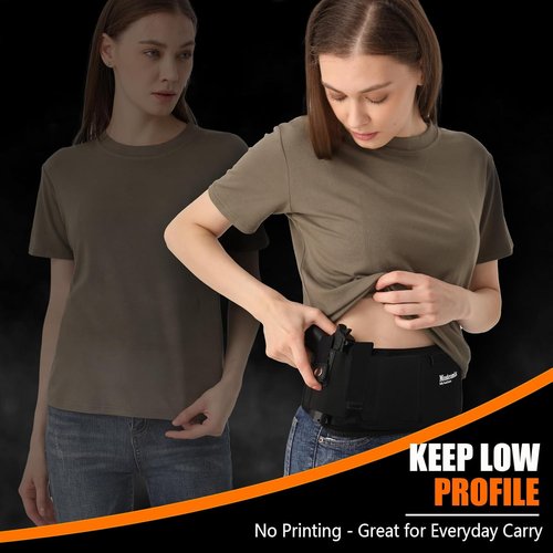 Mostcomtac Belly Band Holster - Comfortable Neoprene Gun Holster with Zip Pocket for Glock, Taurus, Ruger, M&P