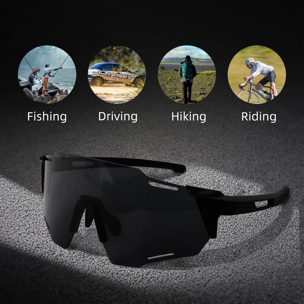 VPXWBU Polarized Sports Sunglasses for Men，Women，Youth (2 Pairs) UV400 Protection for Cycling, Running, Driving,Golf,Baseball, Fishing Sunglasses| Lightweight Shatterproof Lens