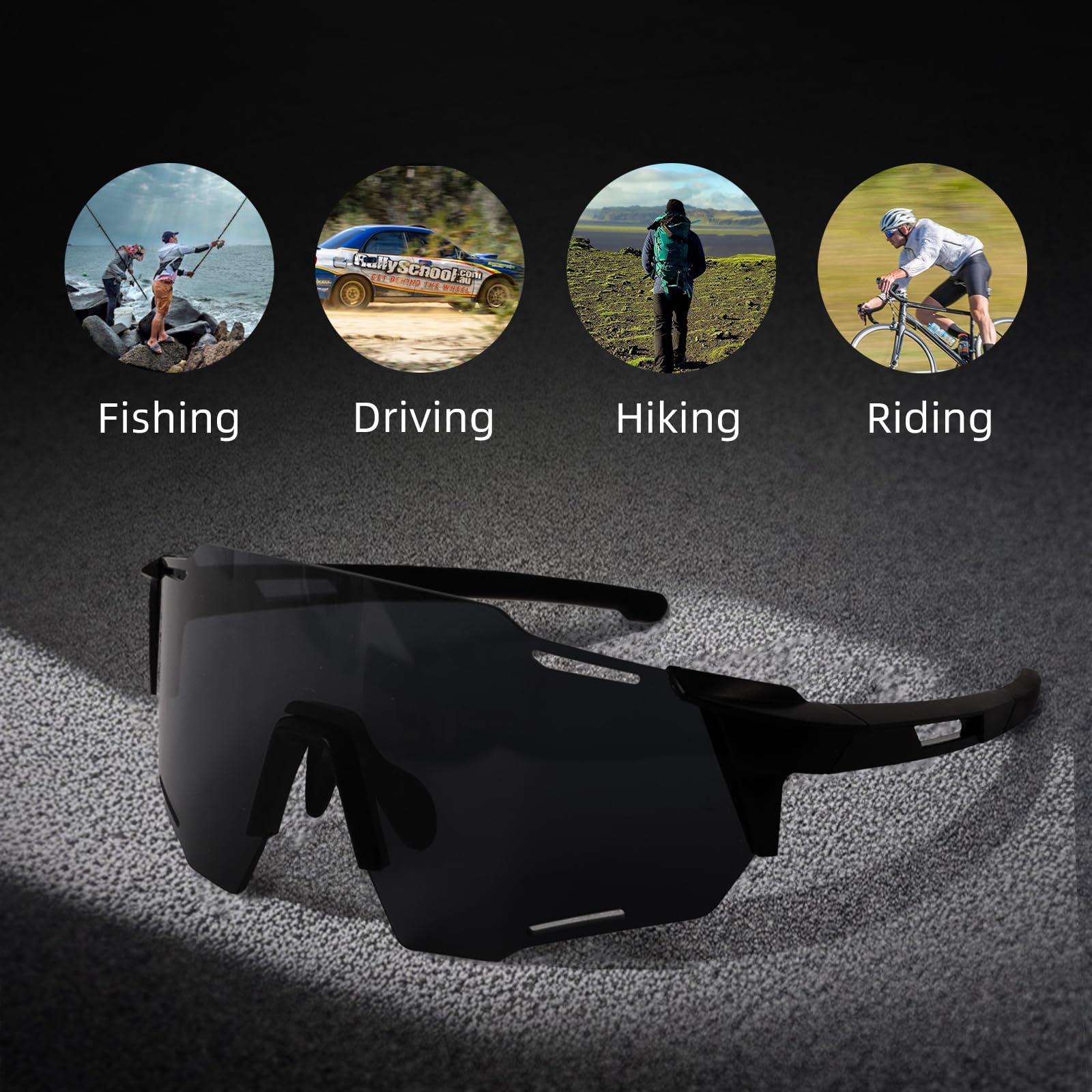 VPXWBU Polarized Sports Sunglasses for Men，Women，Youth (2 Pairs) UV400 Protection for Cycling, Running, Driving,Golf,Baseball, Fishing Sunglasses| Lightweight Shatterproof Lens
