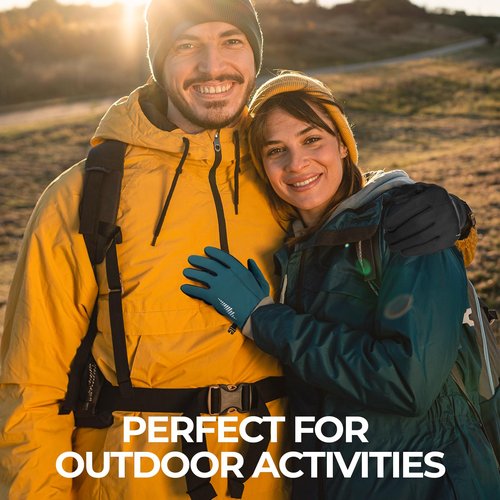 rivmount Winter Gloves Women Men, Cold Weather Touch Screen Liner Glove, Windproof 3-Layers, for Running, Cycling, Biking, Hiking, Driving(Black, Size S)