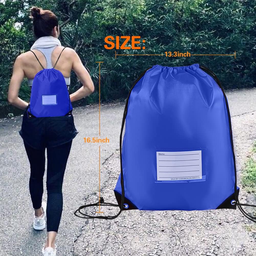 Skiennix Drawstring Bags - 30 Pack Bulk Cinch Backpack for DIY Gym & Sports - Blue Color