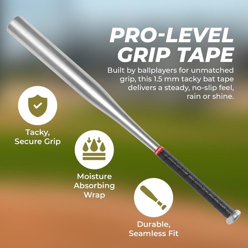 Hot Glove Mega Wrap Bat Grip - 1.5mm Tacky Design for Enhanced Control and Comfort