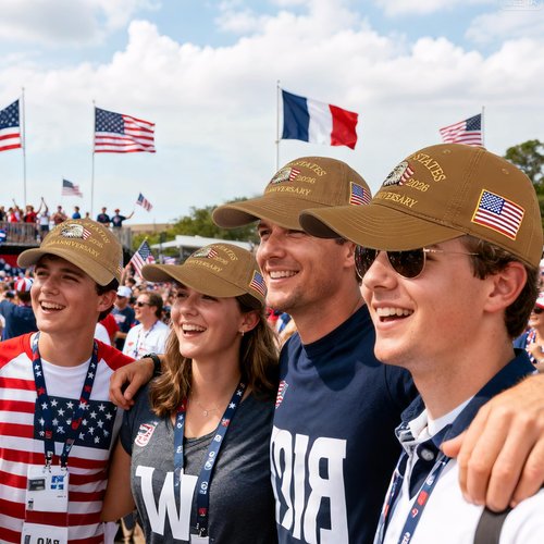 250th American Anniversary Hat, Adjustable USA Baseball Cap for Men & Women, Commemorative Eagle Embroidery Heritage Cap Khaki