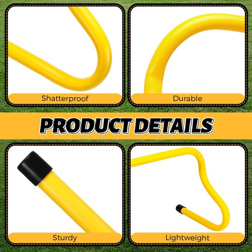 Wettarn 12 Pcs 9" Speed Training Agility Hurdles for Athletes Reliable Training Hurdle Plyometric All Purpose Practice Equipment for Soccer Basketball Football(Yellow)