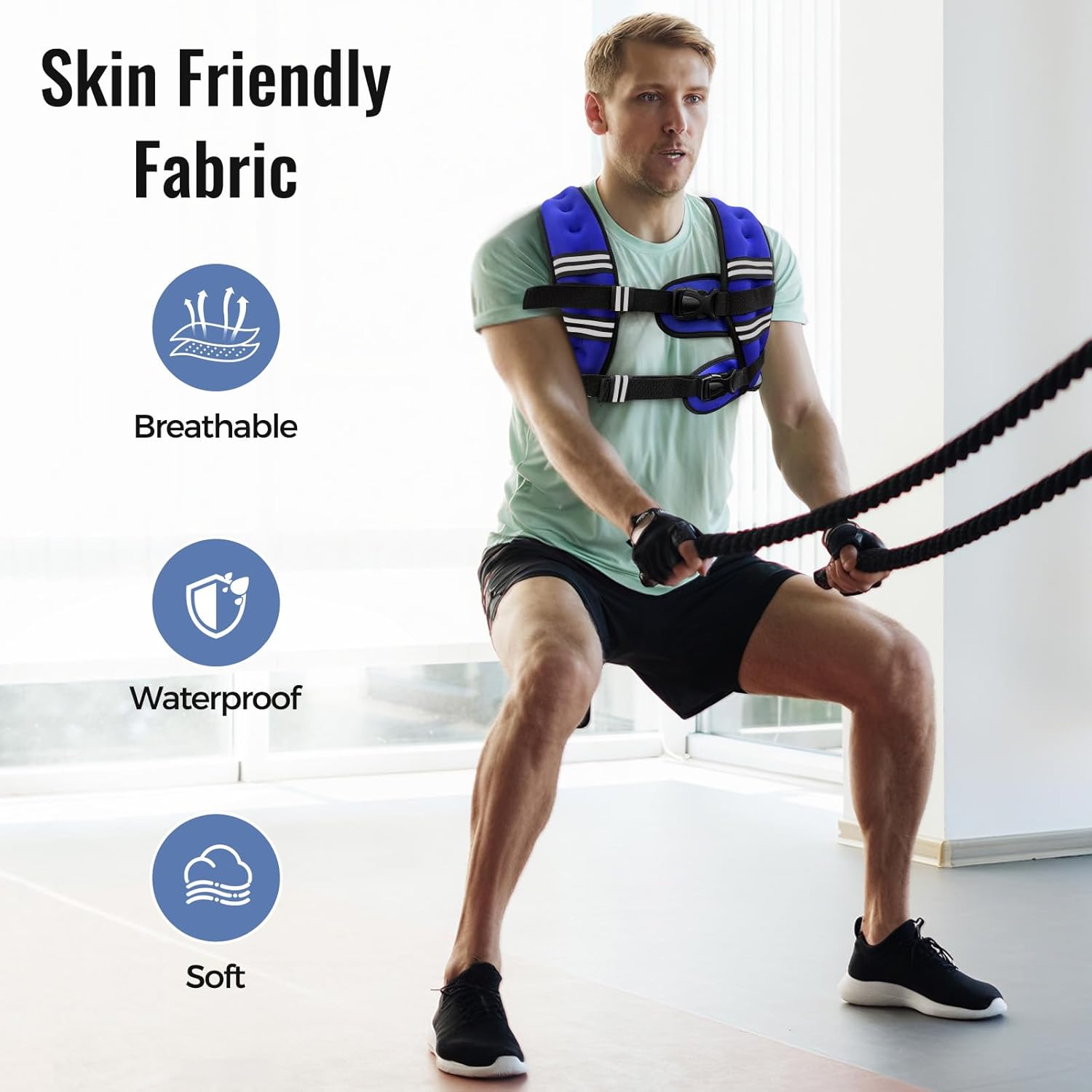 Zeerun Weighted Vest - Adjustable & Reflective Rucking Vest for Walking, Running & Strength Training