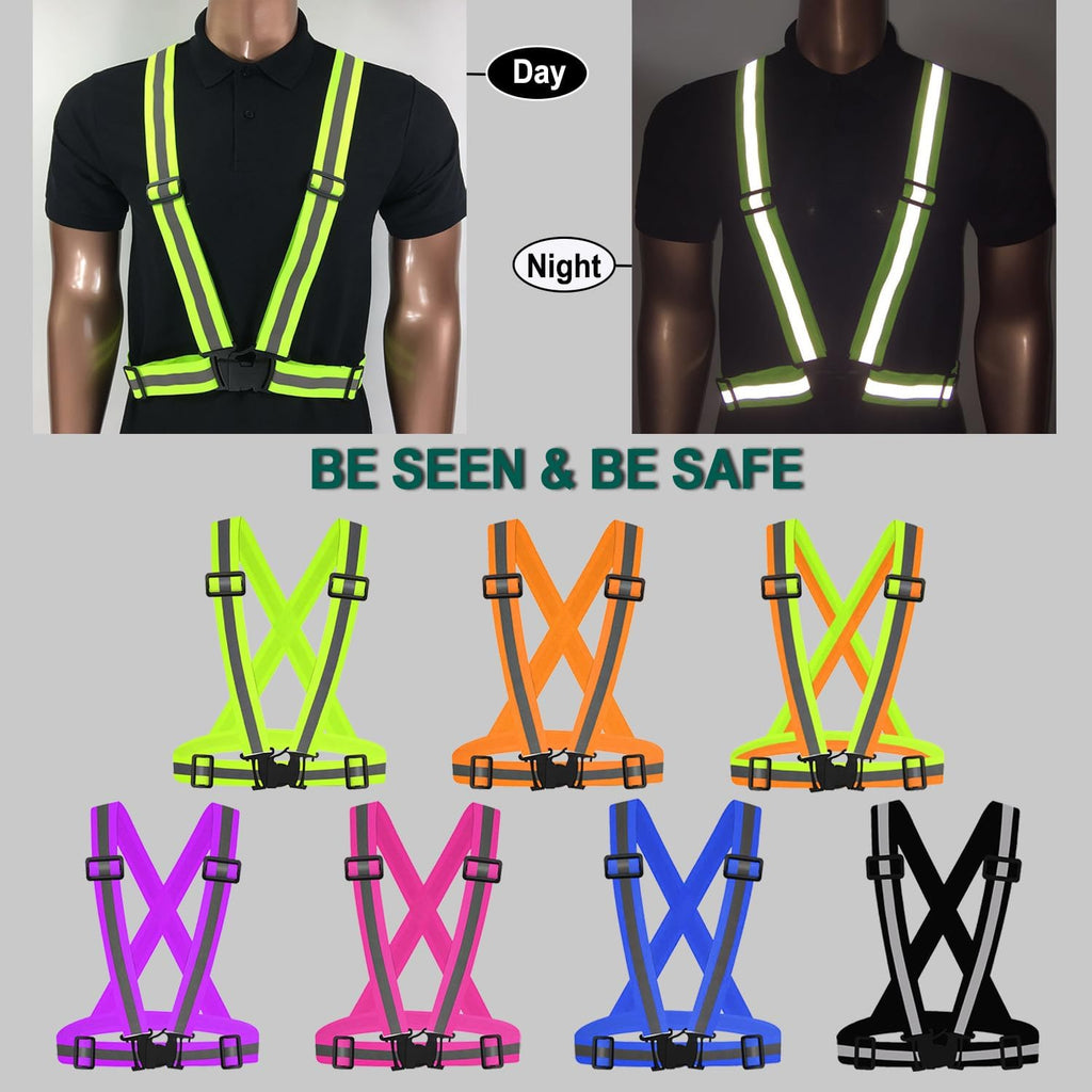 Skiennix Reflective Vest - High Visibility Adjustable Safety Gear for Night Running & Outdoor Activities