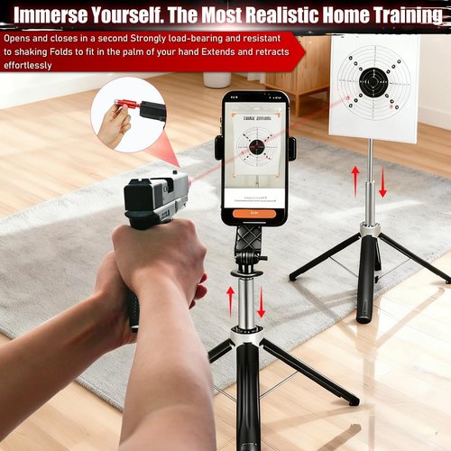 Dry Fire Laser Training System - Safe Home Practice Kit for 9mm/.38SPL | Rechargeable Laser Calibrator with Targets