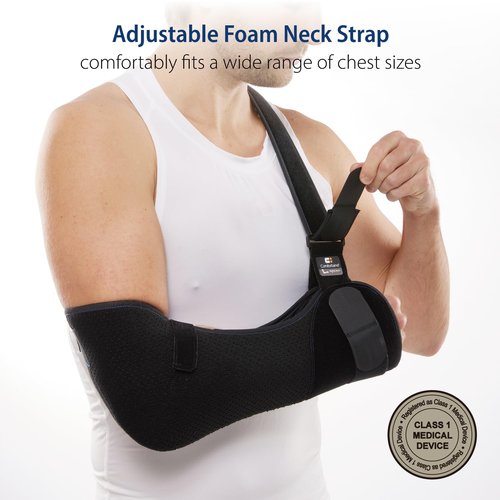 Comforband Duluxe Shoulder Immobilizer Arm Sling – Medical Sling with Adjustable Shoulder and Waist Straps for Torn Rotator Cuff, Clavical, Elbow, Forearm Injury (Medium)