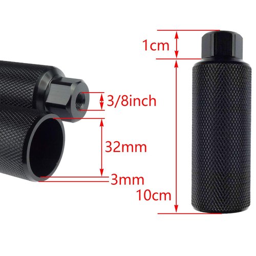 Zelerdo 2 Pairs Aluminum Alloy Bike Pegs for Mountain Bike Cycling Rear Stunt Pegs Fit 3/8 inch Axles (110x38 mm)
