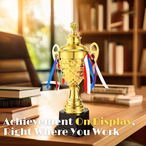 Flexzion Gold Trophy Award - Large Trophy Cup for Sports, Competitions & Achievements | Perfect for Champions