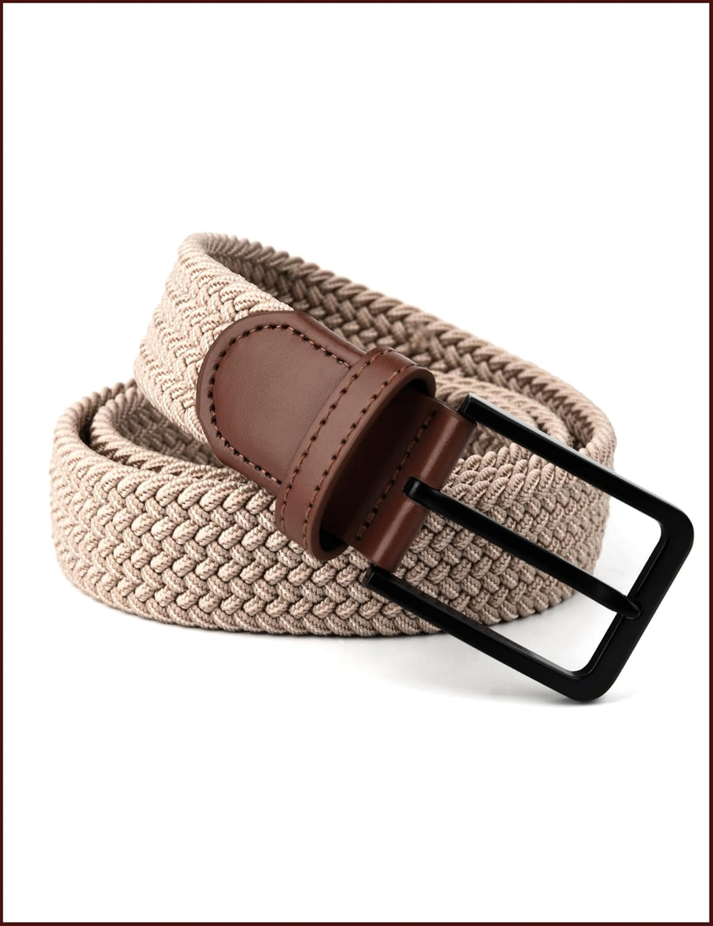 Skiennix Stretch Elastic Braided Golf Belt - 1 3/8 Inch Wide for Men & Women