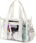 Skiennix Clear Stadium Bag - Large Transparent Tote with Inner & Outer Zip Pockets | Ideal for Sports, Concerts, Beach