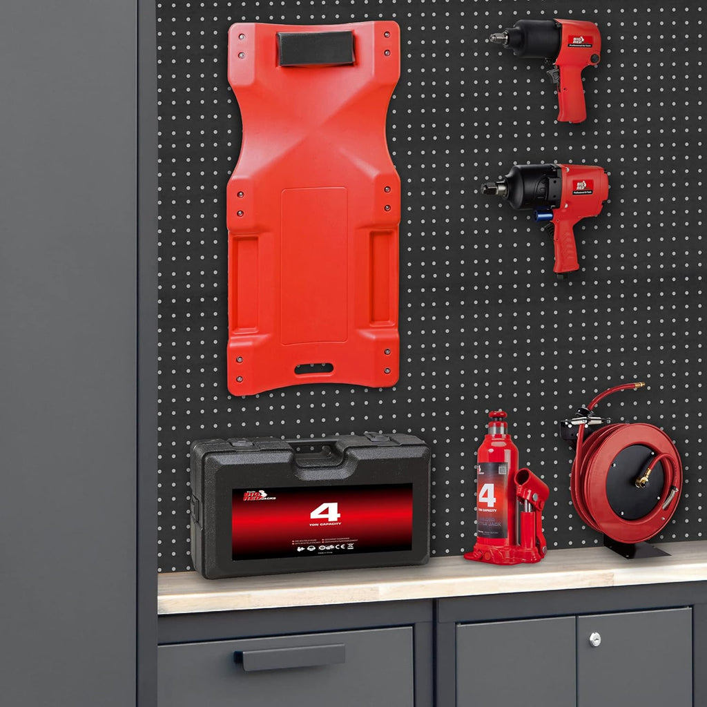 Torin Garage Storage Cabinet Set - 6-Piece Tool Organizer with Lockers & Wood Workbench | Black/Grey, 76.8" L x 18.5" W x 75.79" H