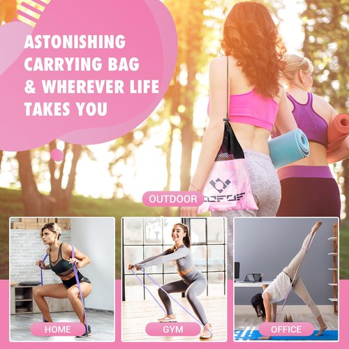 Pull Up Resistance Bands for Women, Thicken Dark Purple Pull Up Assistance Exercise Bands with Training Poster, Resistance Bands for Working Out, Stretching and Physical Therapy(Home Gym)