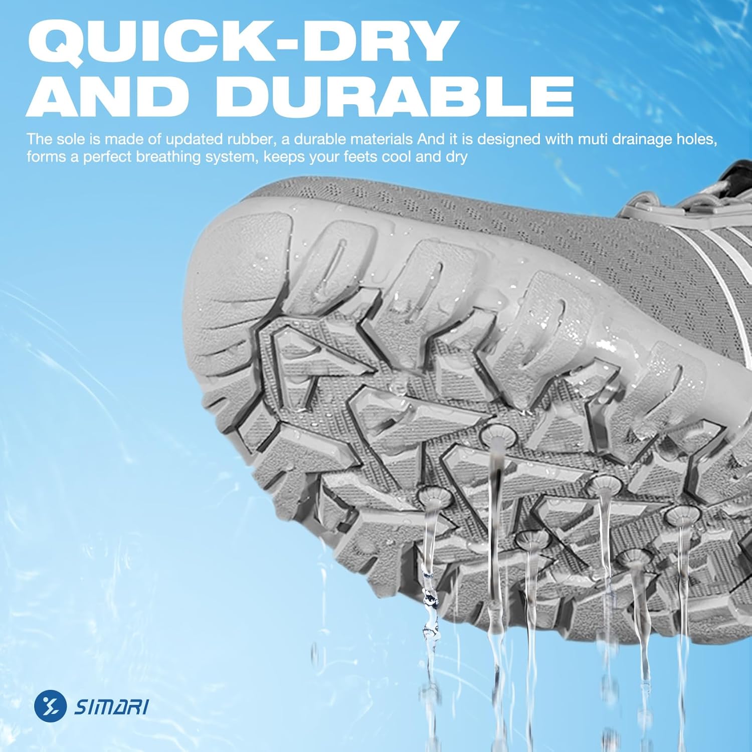 SIMARI Water Shoes - Quick-Dry Barefoot Aqua Socks | Lightweight Non-Slip Swim Shoes for Beach Sports & Diving