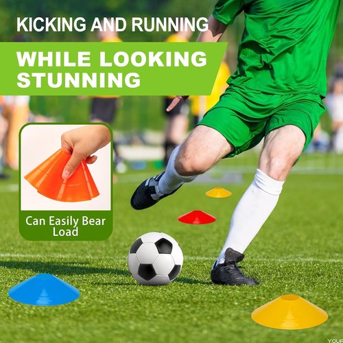 **Ashsajkd Agility Soccer Cones Set - 25/50/100 Cones with Carry Bag for Football & Basketball Training**