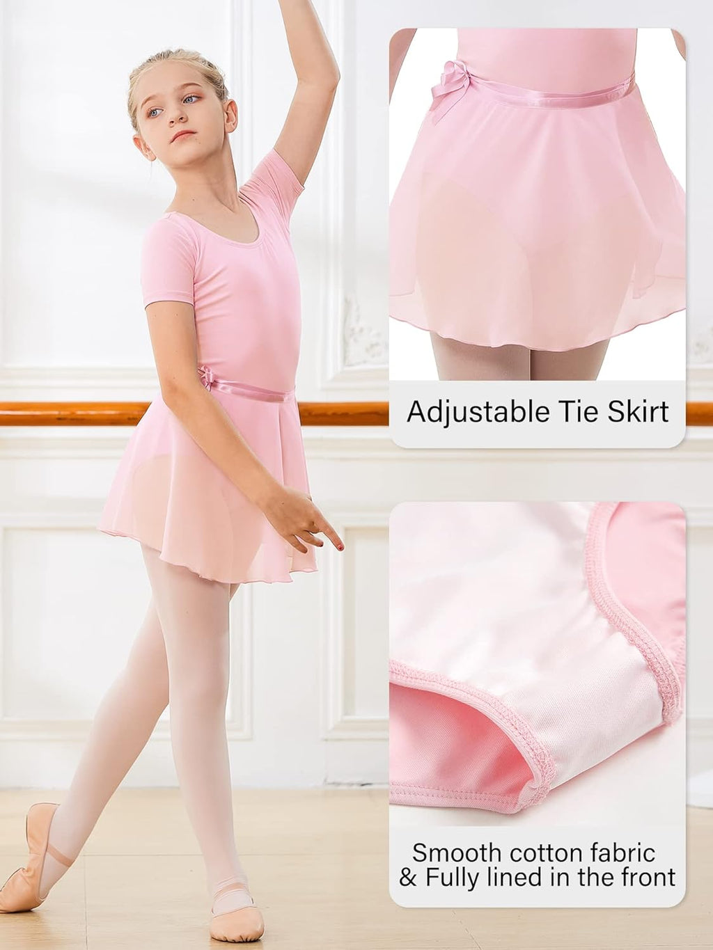Stelle Ballet Leotard for Girls - Stylish Dance Dress Outfit with Skirt & Tights | Toddler to Big Kid Sizes