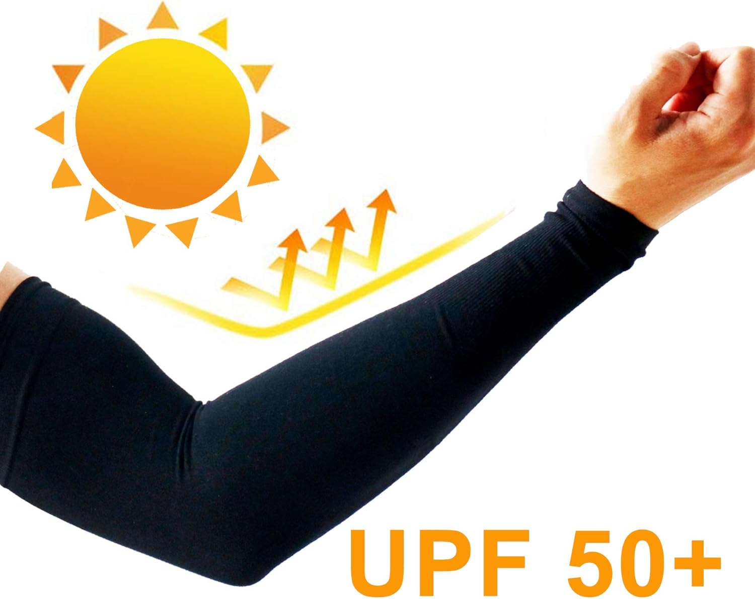 PFFY UV Protection Cooling Arm Sleeves - UPF 50 Sun Sleeves for Men & Women - 2 Pairs