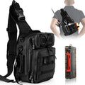 Aertiavty Compact Fishing Tackle Bag, Fishing Bag with Tackle Box and Rod Holder Outdoor Sport Fishing Backpack