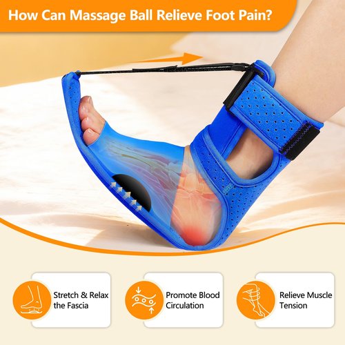 Plantar Fasciitis Night Splint, Night Splint for Plantar Fasciitis Women & Men, Adjustable Straps Stretch the Plantar Fascia, Helps Relieve Heel & Morning First Step Pain, Soft & Breathable, Blue