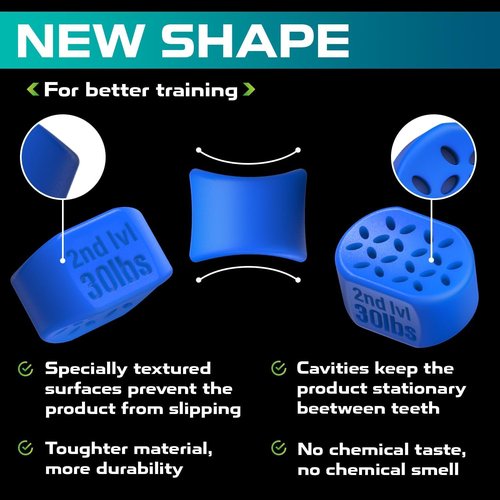 MHH Jaw Exerciser for Women 8 pcs - with 4 Multiple Resistance Levels - Double Chin Reducer and Eliminator - Silicone Jaw Toner Tablets - Face and Neck Shaper