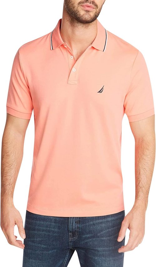 Nautica Men's Classic Fit Polo Shirt - Short Sleeve with Dual Tipped Collar | Stylish & Comfortable