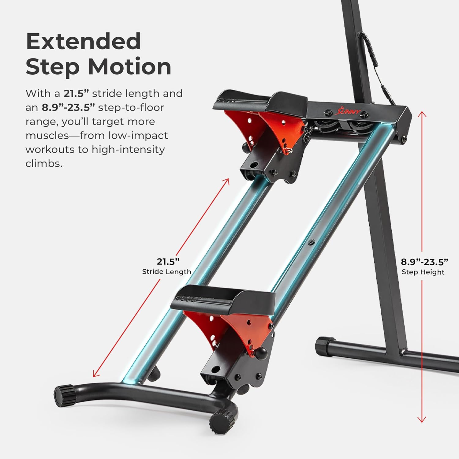 Sunny Health & Fitness Stair Stepper - Handlebar Climber Machine for Legs & Glutes | Free SunnyFit App Included