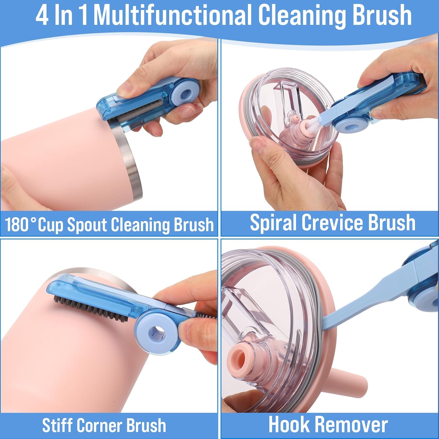 XANGNIER Water Bottle Cleaner Brush Set - 5 Pcs for Hydrojug & Tumbler Accessories | Multi-Size Brushes