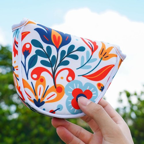 Craftsman Golf Floral Mallet Putter Headcover Cover for Heel Shaft Putters Women Men