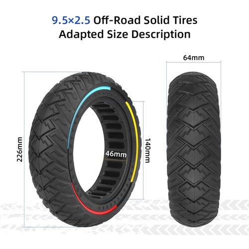 ulip 9.5x2.50 Solid Tire for NIU KQi3 Pro/KQi3 Max/KQi3 Sport Electric Scooter Accessories 9.5 inch Rear and Front Wheel Replacement Tire (2 PCS)