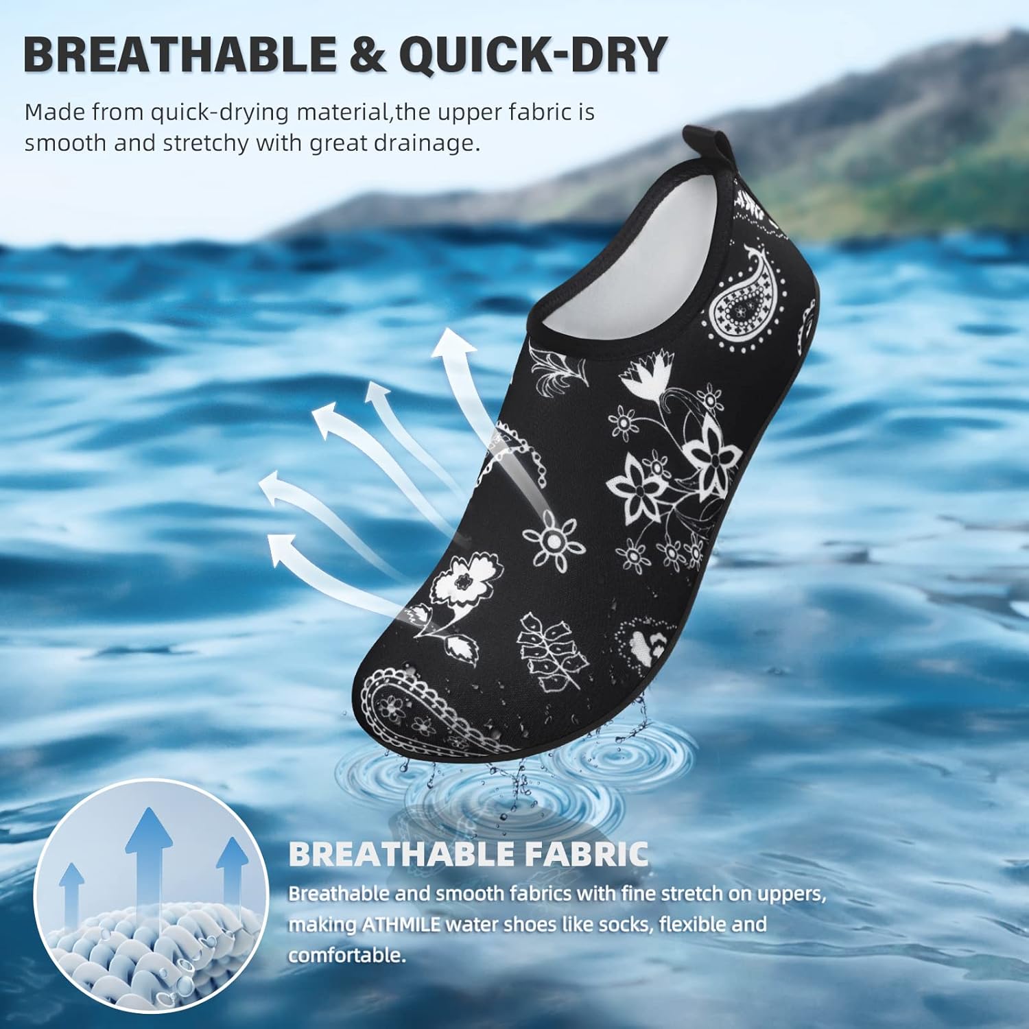Skiennix Water Shoes - Quick-Dry Aqua Socks for Beach, Pool & Yoga | Adult & Youth Sizes Available