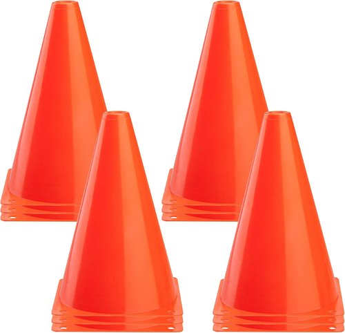 CARTMAN Agility Training Cones - Set of 12/24 Pack | 9" or 12" or Disc Cones for Indoor/Outdoor Use