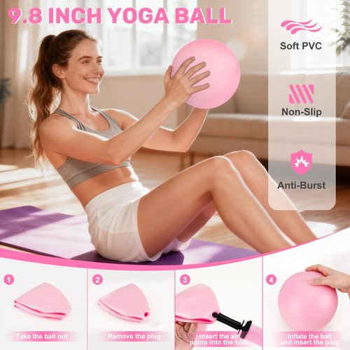 Pilates Ring Set for Women – 15PCS Home Pilates Equipment Kit with 12.5" Pilates Ring,Mini Ball,5 Resistance Bands, Sliders & Grip Socks – Complete Starter Set for Toning,Strength & Flexibility