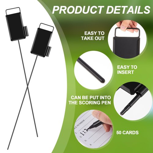 Shappy 6 Pcs 4 or 6 Pack Golf Metal Proximity Marker Closest to The Pin Ctp Marker with Black Pens 1 Pcs (50 Sheets) Cards for Golf Marking for Long Drive Putting Competition