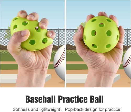 Mototo Practice Baseballs - Lightweight 2.8 Inch Plastic Softballs for Hitting & Training