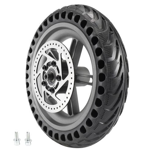 HTBCCHB 8.5 inch Solid Tire with hub，Explosion-Proof Solid Tire Wheel Hub 110mm brake rotors Set，Shock Absorbing Scooter Tubeless Tyre compatible with Mi M365/1s gotrax Electric Scooter parts