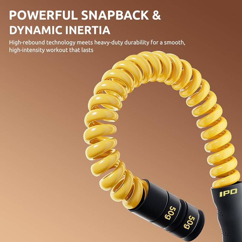 IPO 2026 Upgrade Weighted Ropeless Battle Rope – Heavy Duty Cordless Home Gym, Yellow+Yellow Max