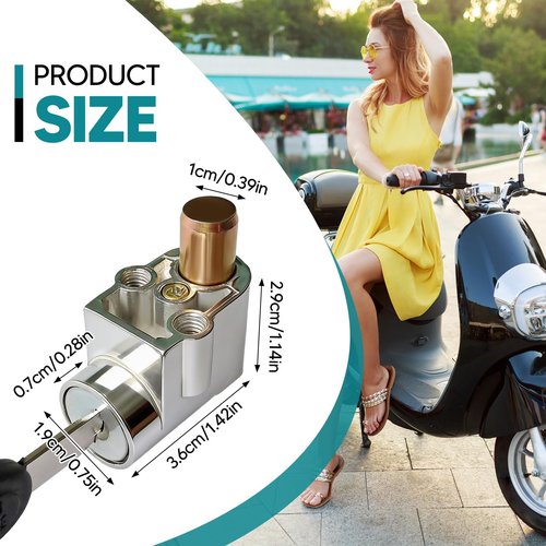 Universal Battery Box Lock for Electric Vehicles - Anti-Theft Metal Replacement Lock with 2 Keys, Fits E-Bike, Electrombile & Motorcycle