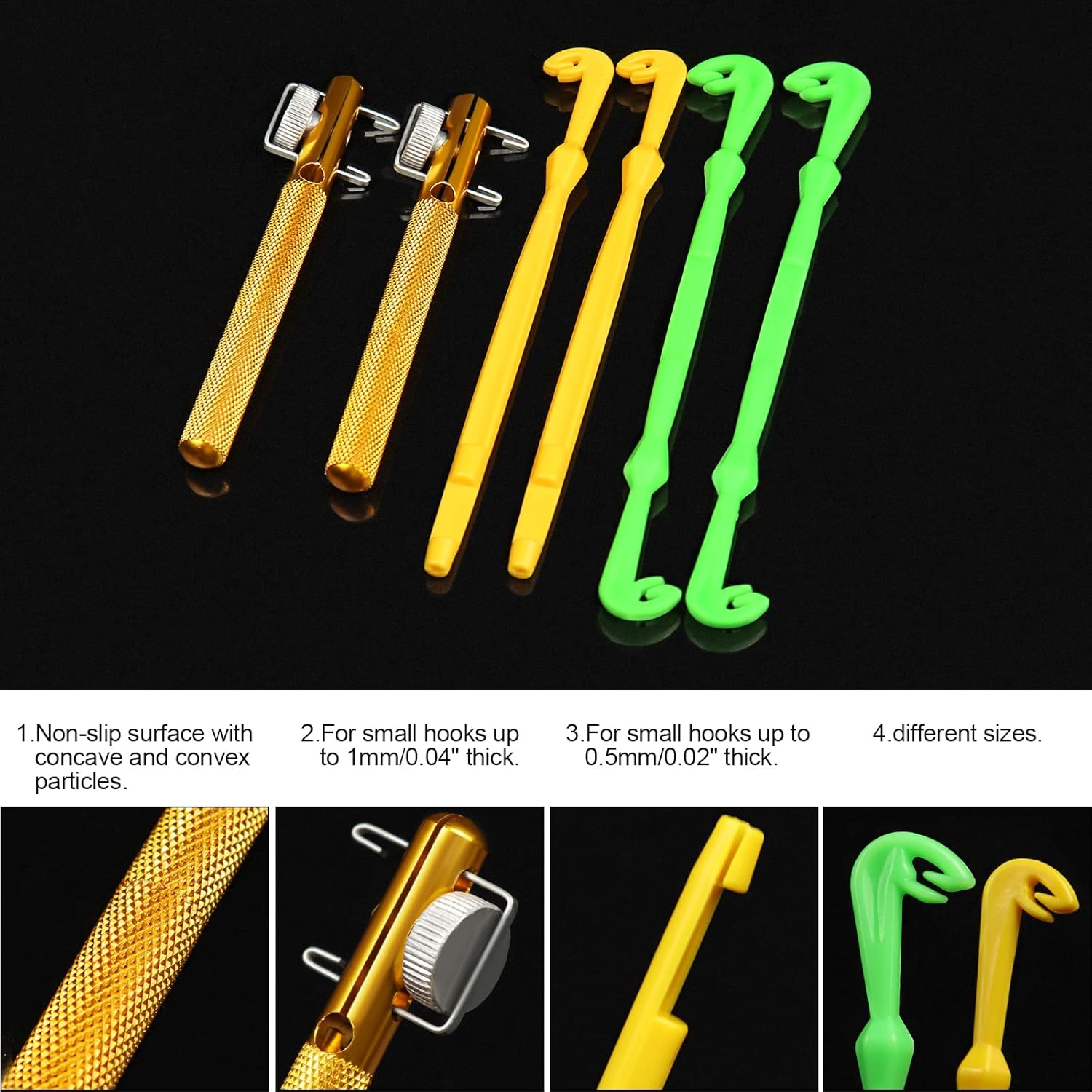 Realure Fishing Knot Tying Tool Kit - 6 Pcs Quick Knot Tying Tools with Disgorgers | Portable for Fly & Sea Fishing