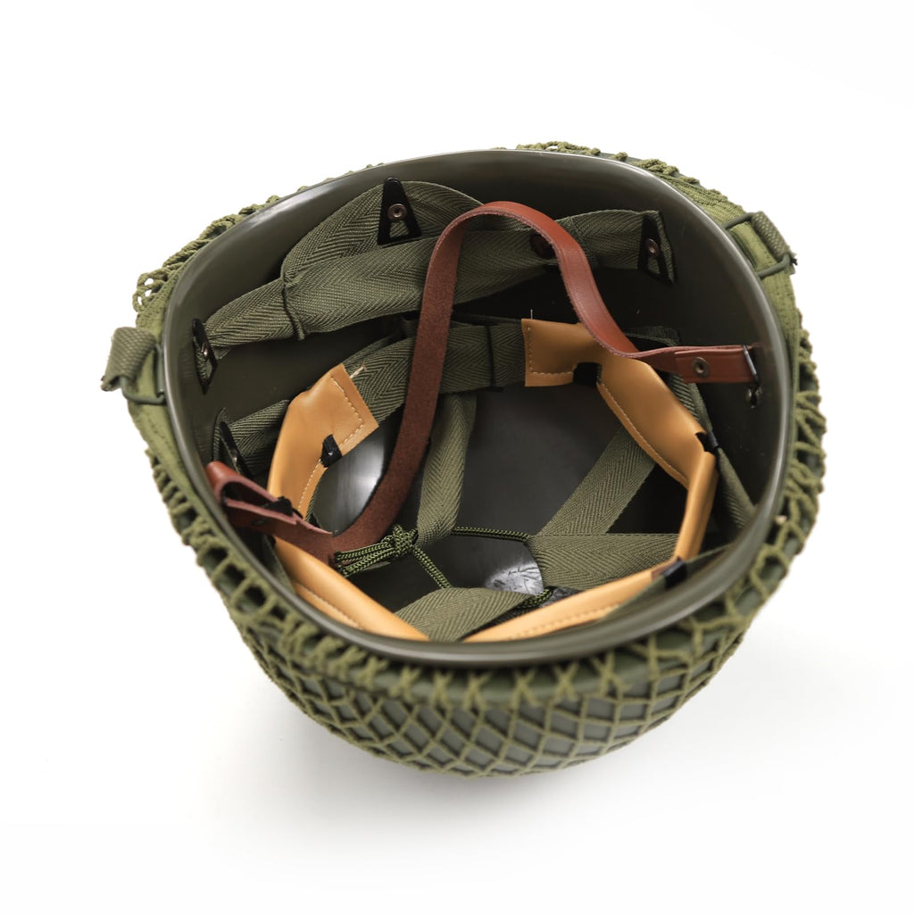 WW2 WWII US M1 Helmet Fixed Bale with Chin Strap WWII Style Double Shells Reproduction (Helmet)