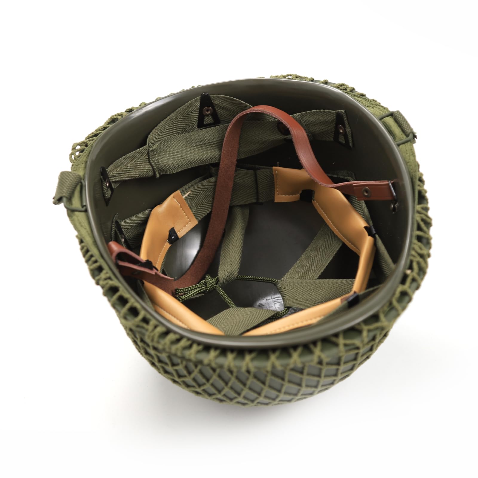WW2 WWII US M1 Helmet Fixed Bale with Chin Strap WWII Style Double Shells Reproduction (Helmet)