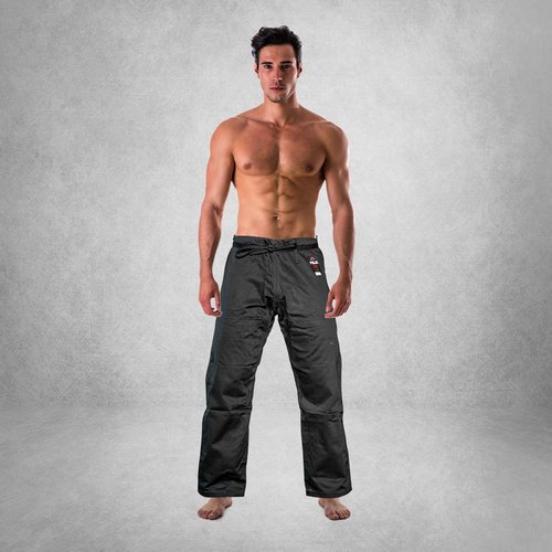 FUJI Sports Brazilian Jiu-Jitsu Gi Pants – Adult BJJ Pants, Flat Drawstring, Reinforced Cotton, For Training & Competition, Black, Size, A3