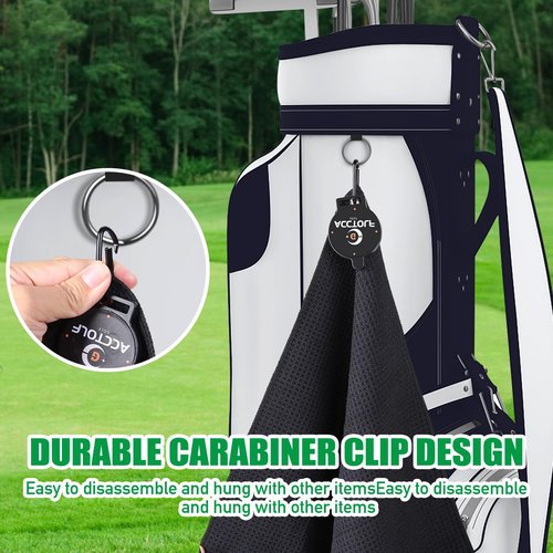 ACCTOLF Magnetic Golf Towel, Magnetic Towel for Golf Bag, Microfiber Fabric Towels Industrial Strength Magnet for Strong Hold to Golf Carts, Clubs or Golf Hub, Golf Equipment for Golf Lovers