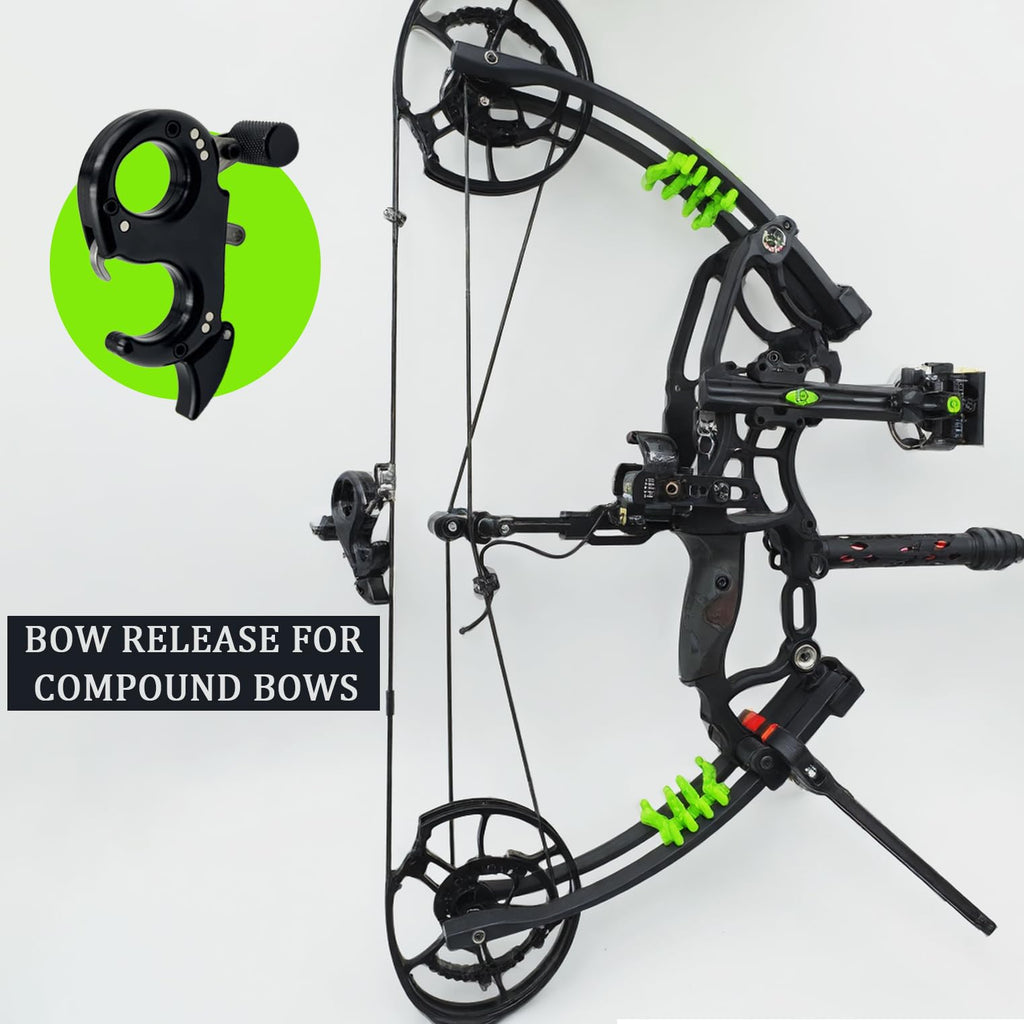 sntxmy Bow Release for Compound Bow, Archery Release Aids, Compound Bow Trigger Release, Button Thumb Release. (2 or 3 Finger Bow Release, Black)