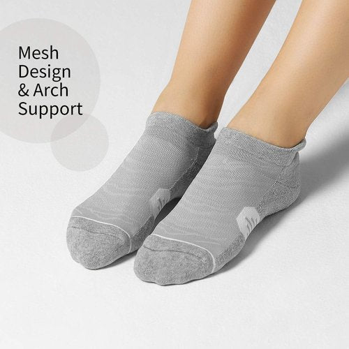 FITRELL Women's Cushioned Ankle Running Socks - 6 Pack of Low Cut Athletic Socks